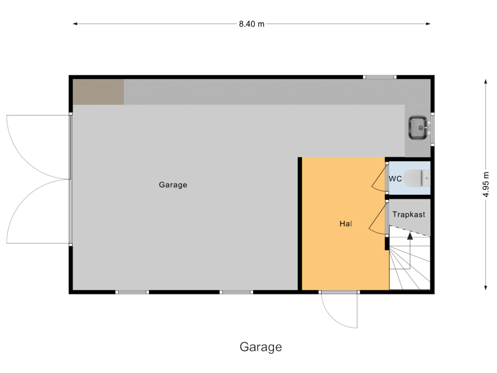 Bekijk plattegrond van Garage van Raayweg 8