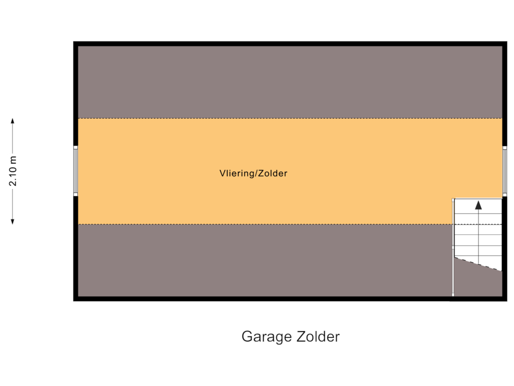 Bekijk plattegrond van Garage Zolder van Raayweg 8