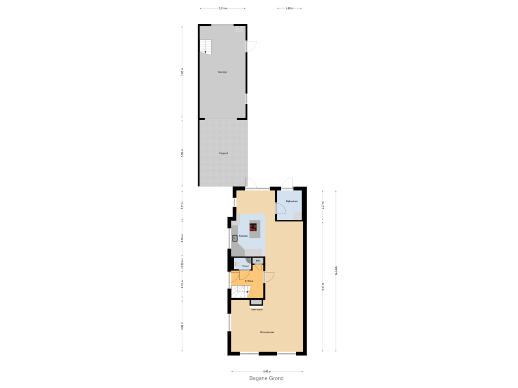 Bekijk plattegrond van Begane Grond van Hattemseweg 70-B