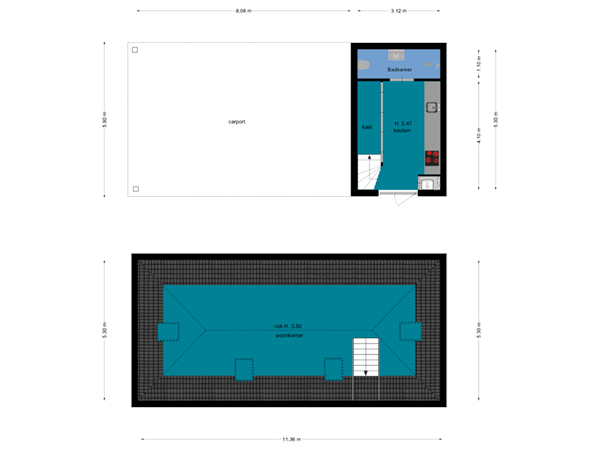 Bijgebouw met carport