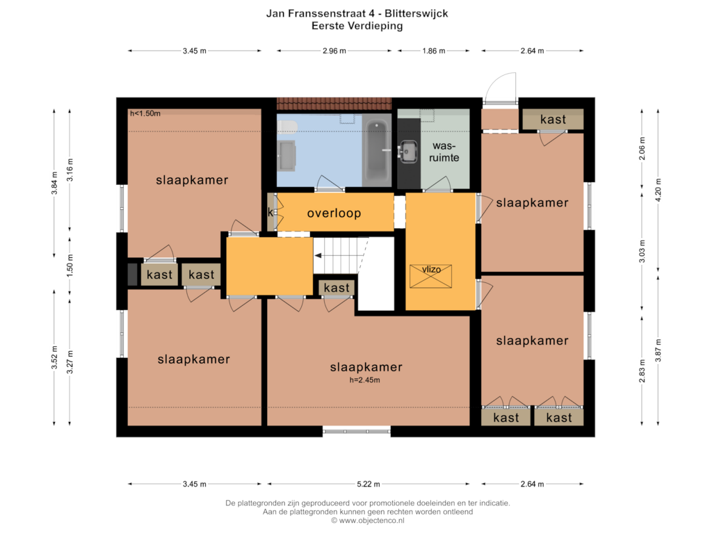 Bekijk plattegrond van Eerste Verdieping van Jan Franssenstraat 4