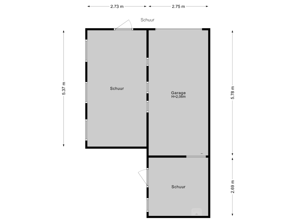 View floorplan of Schuur of John F. Kennedylaan 257