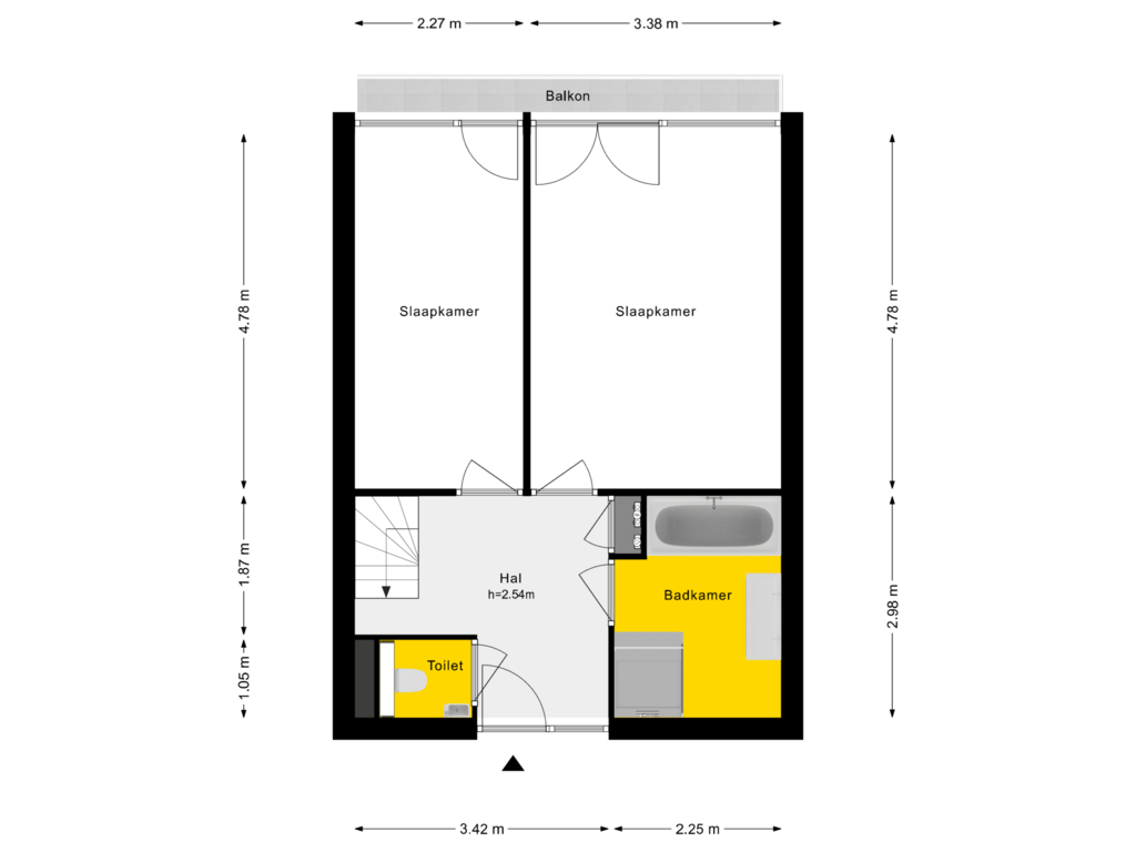 Bekijk plattegrond van 2e Verdieping van Pieter Doelmanstraat 5-D