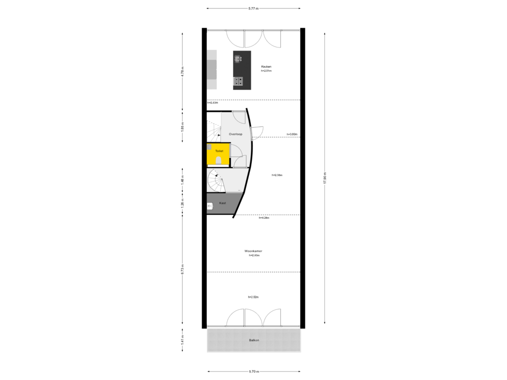 Bekijk plattegrond van 3e Verdieping van Pieter Doelmanstraat 5-D