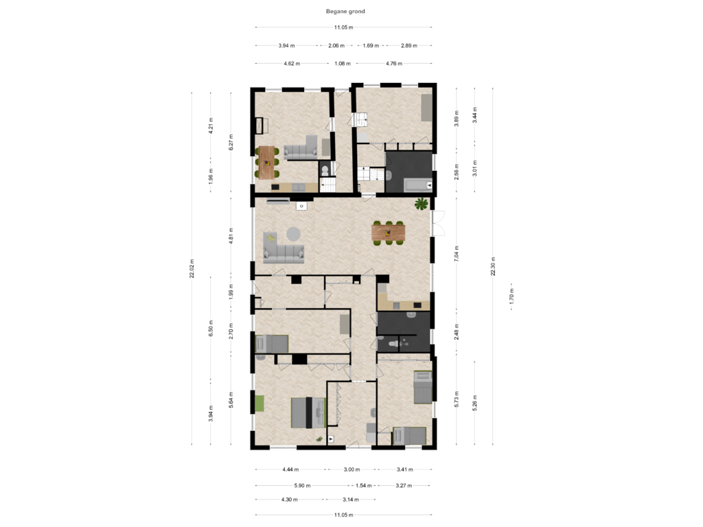 Bekijk plattegrond van begane grond van Opperduit 182