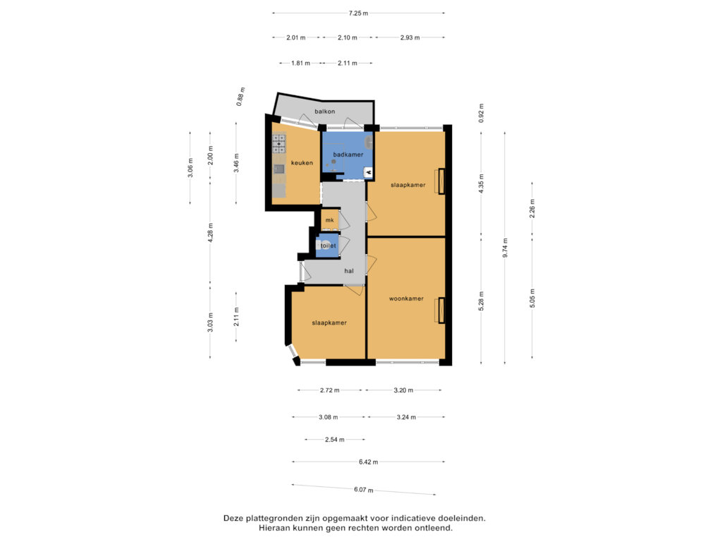 View floorplan of appartement of Soestdijksekade 326