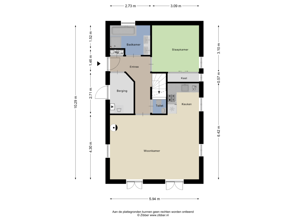 View floorplan of Begane Grond of Daleboutsweg 3-119