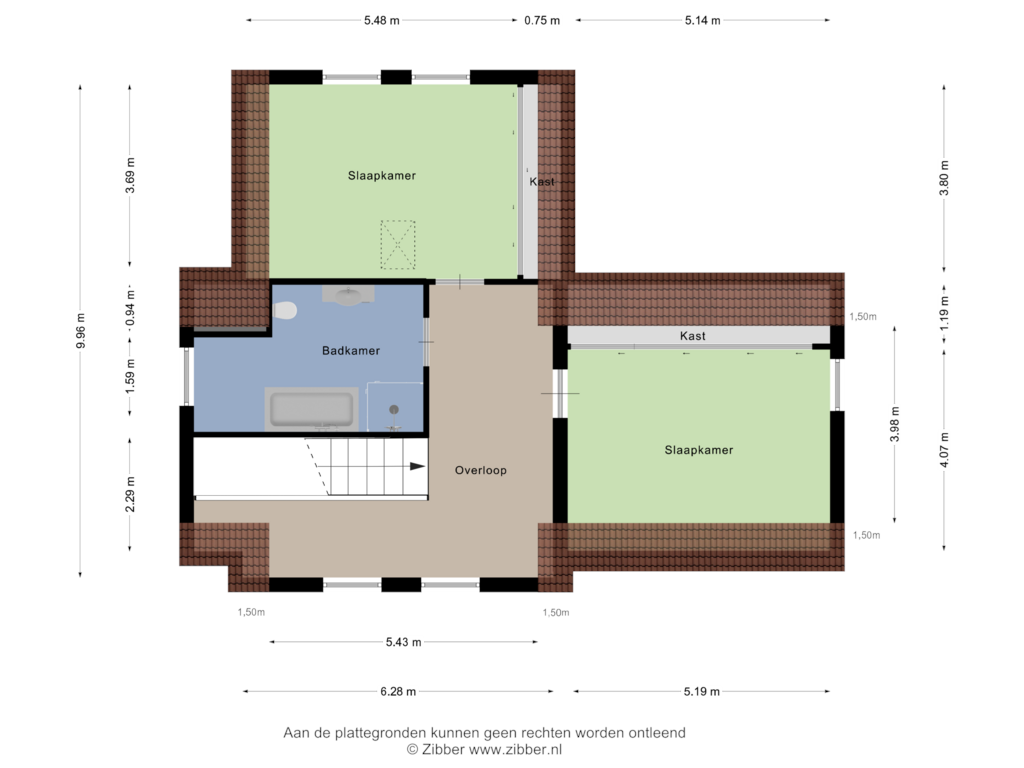 Bekijk plattegrond van Eerste Verdieping van Zuid Bosweg 11-A