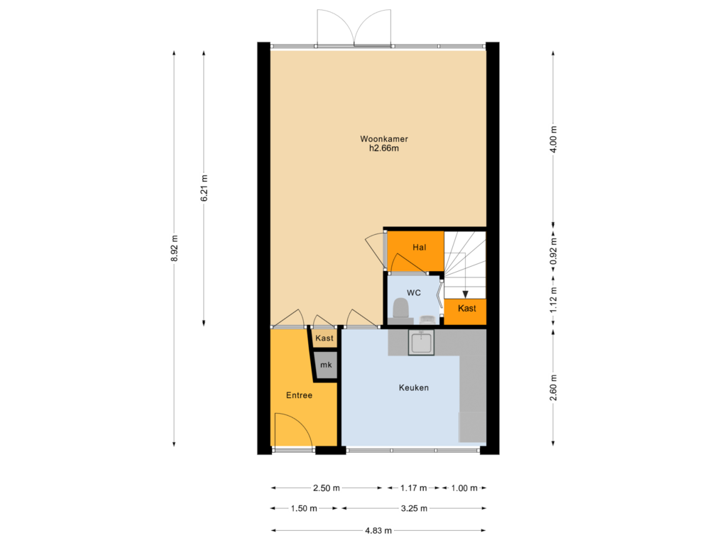 Bekijk plattegrond van Begane grond van Kornhorst 19