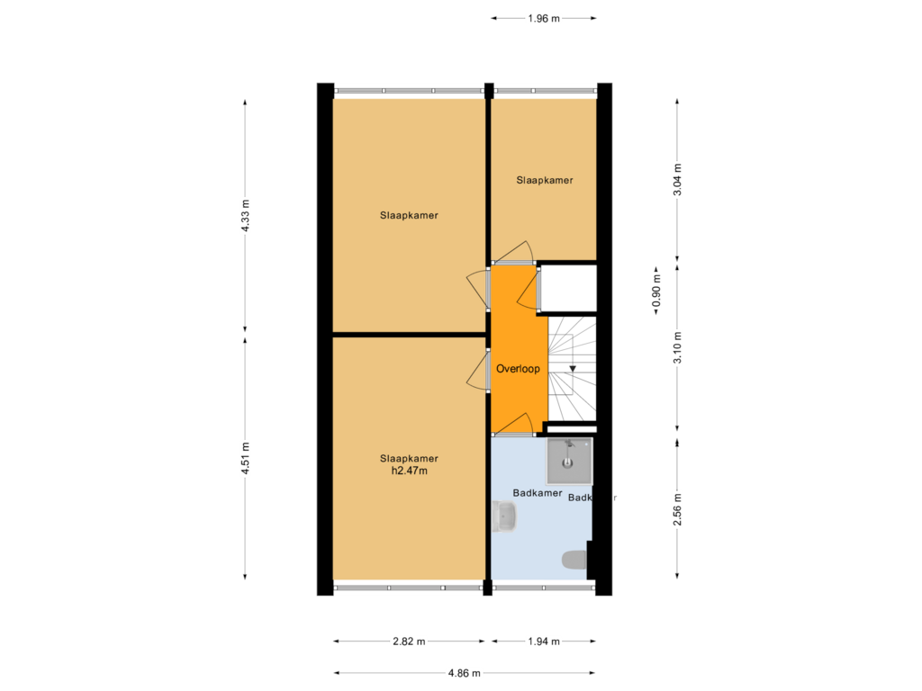 Bekijk plattegrond van Eerste verdieping van Kornhorst 19