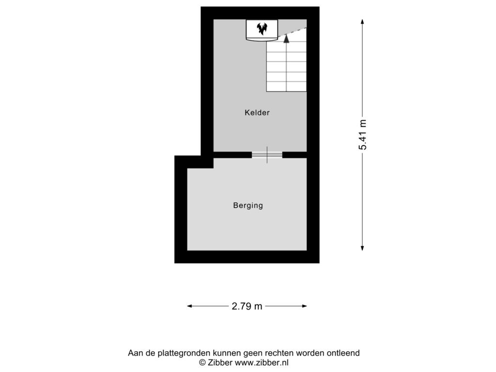 View floorplan of Kelder of Zuideinde 85