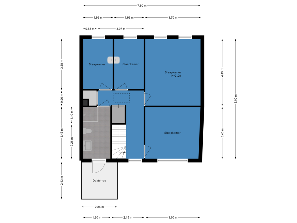 View floorplan of Eerste etage of Zeestraat 13