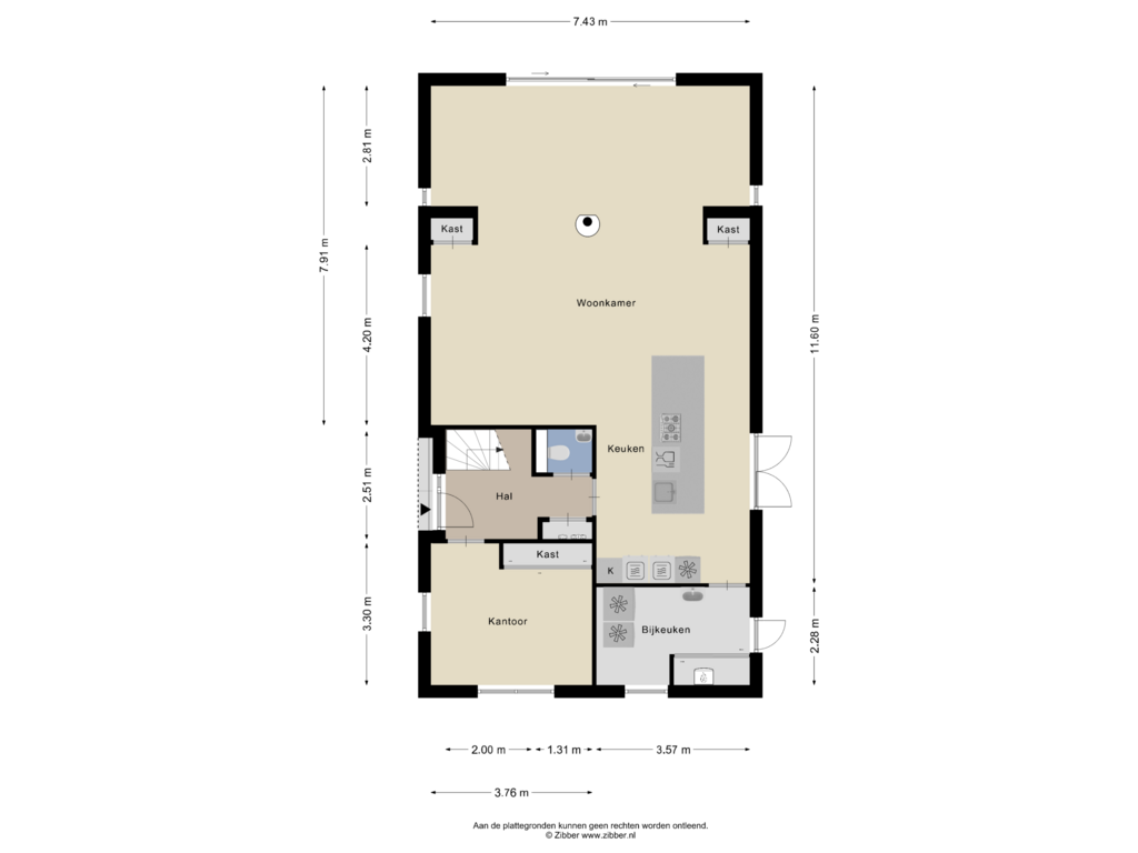 View floorplan of Begane grond of Kruislandsedijk 28