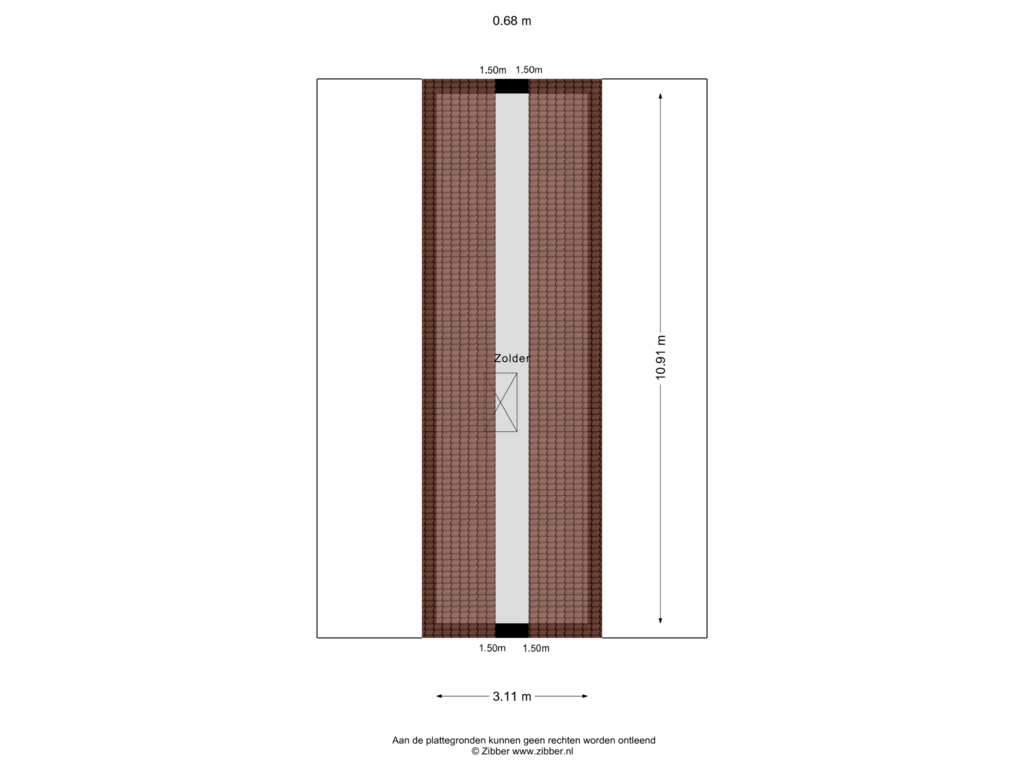 View floorplan of Tweede verdieping of Kruislandsedijk 28