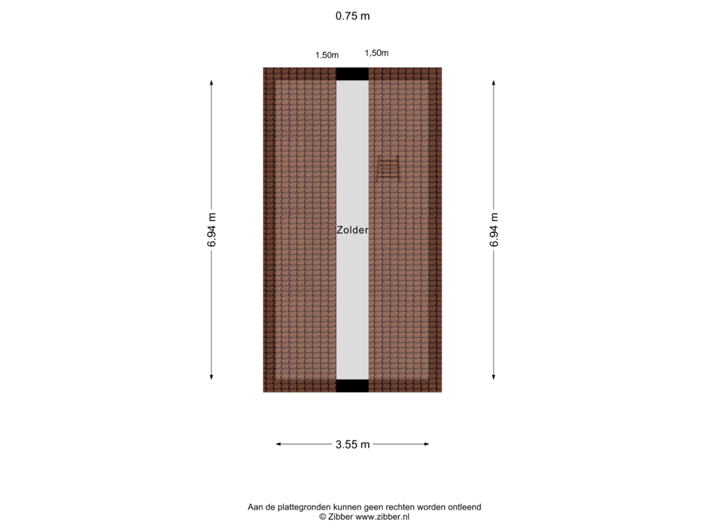 View floorplan of Zolder of Kruislandsedijk 28