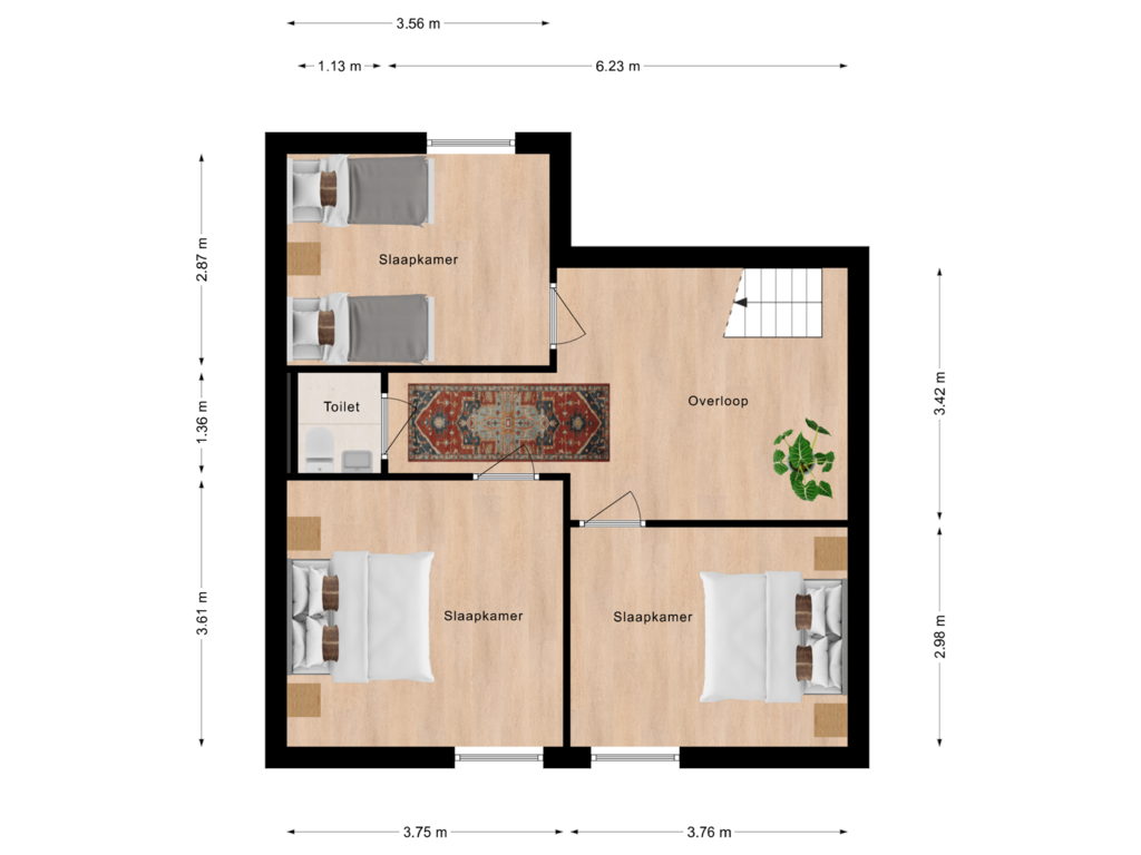 Bekijk plattegrond van 1e Verdieping van Dorpsstraat 24