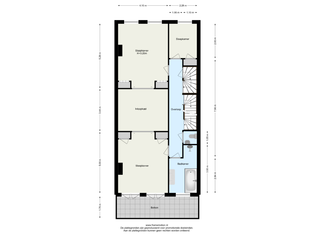 View floorplan of Verdieping 1 of Oostzeedijk 54