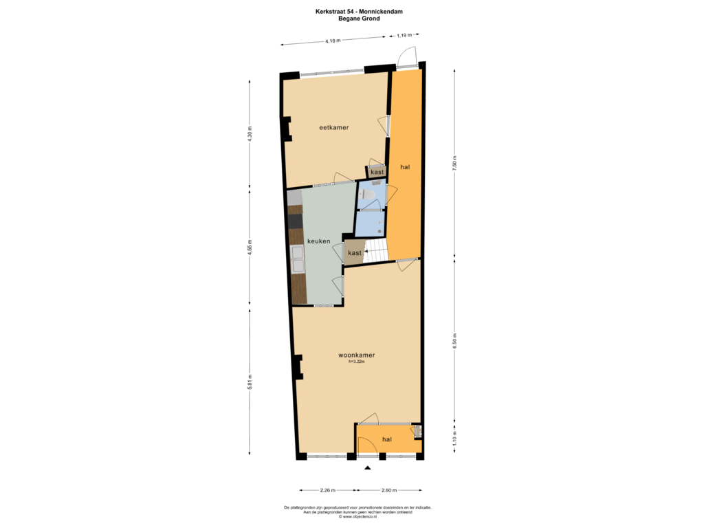 Bekijk plattegrond van BEGANE GROND van Kerkstraat 54