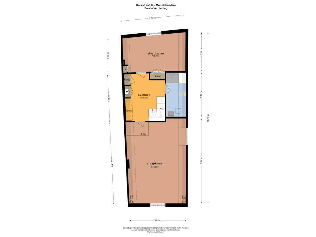 Bekijk plattegrond van EERSTE VERDIEPING van Kerkstraat 54