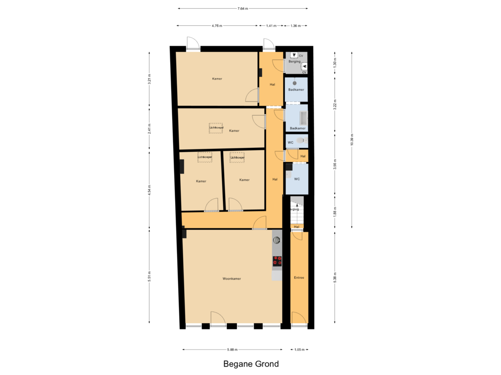 Bekijk plattegrond van Begane Grond van Molenstraat 40