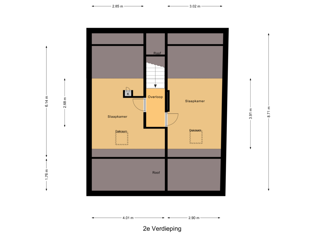 View floorplan of 2e Verdieping of Molenstraat 40