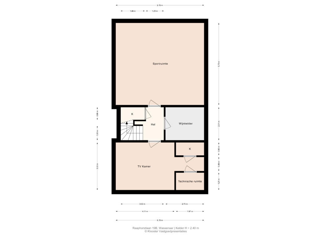 View floorplan of Kelder of Raaphorstlaan 19-B