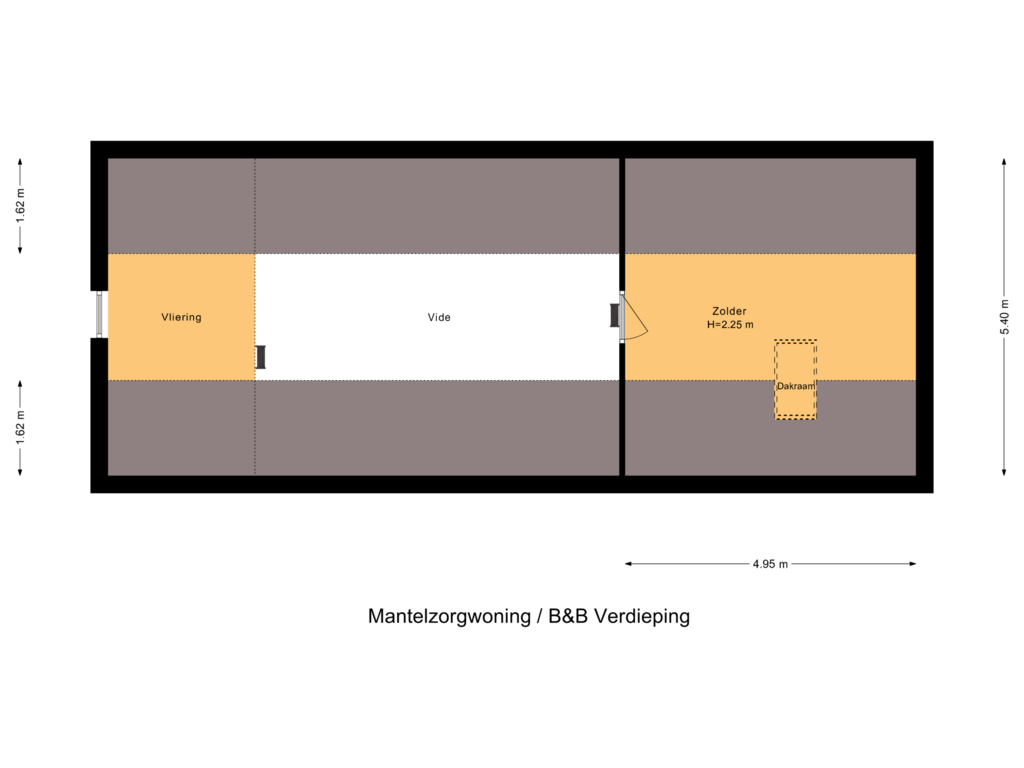 Bekijk plattegrond van Mantelzorgwoning / B&B Verdieping van Warfveendijk 20