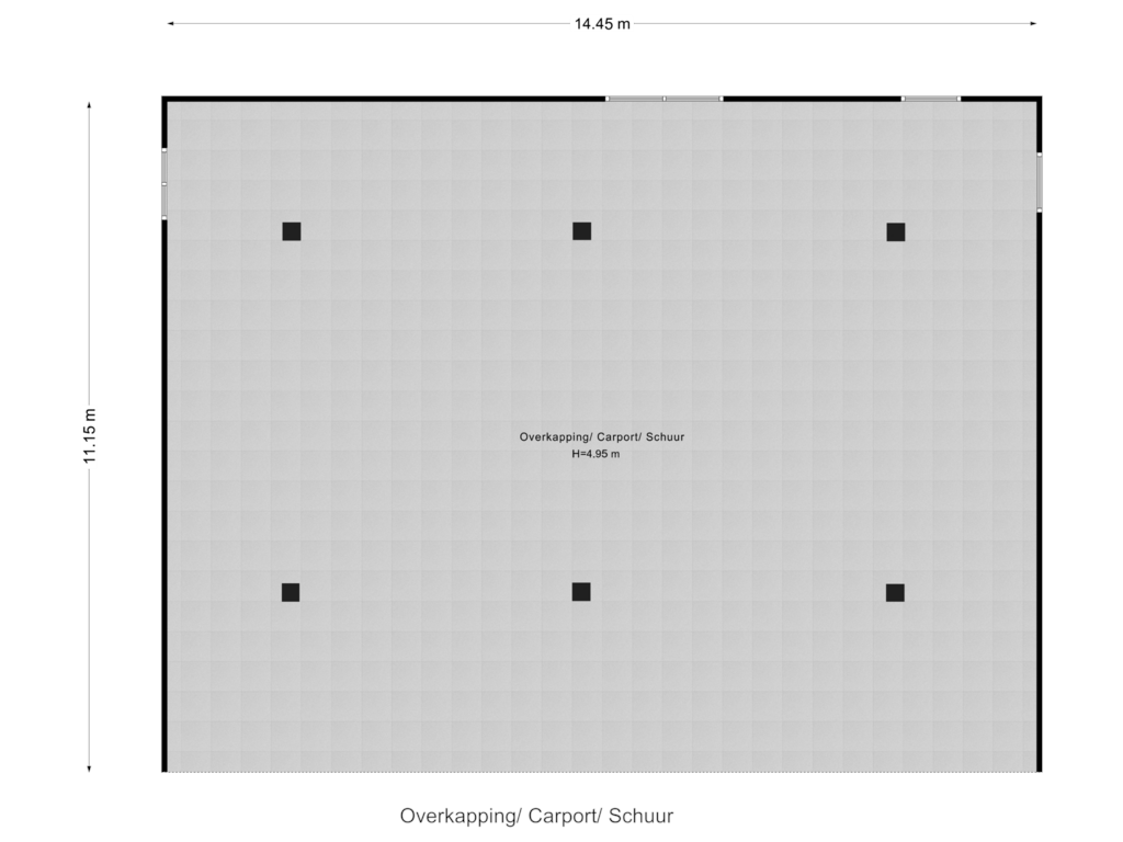 Bekijk plattegrond van Overkapping/ Carport/ Schuur van Warfveendijk 20