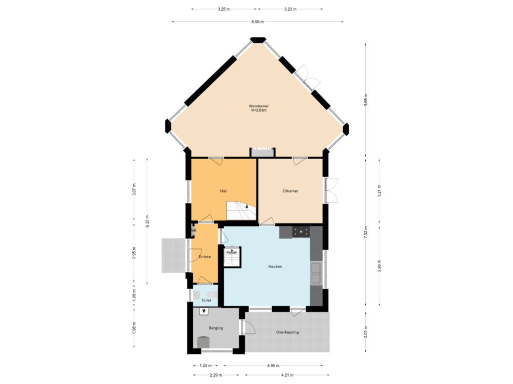 View floorplan of Begane Grond of Studler van Surcklaan 17