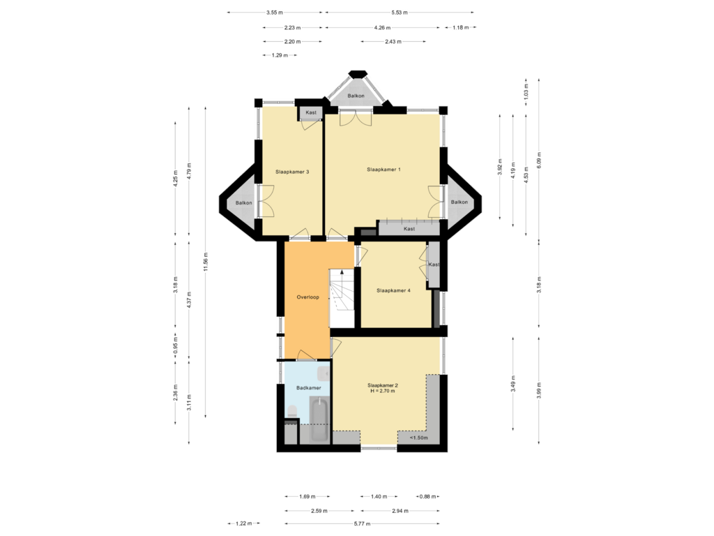 View floorplan of Eerste Verdieping of Studler van Surcklaan 17