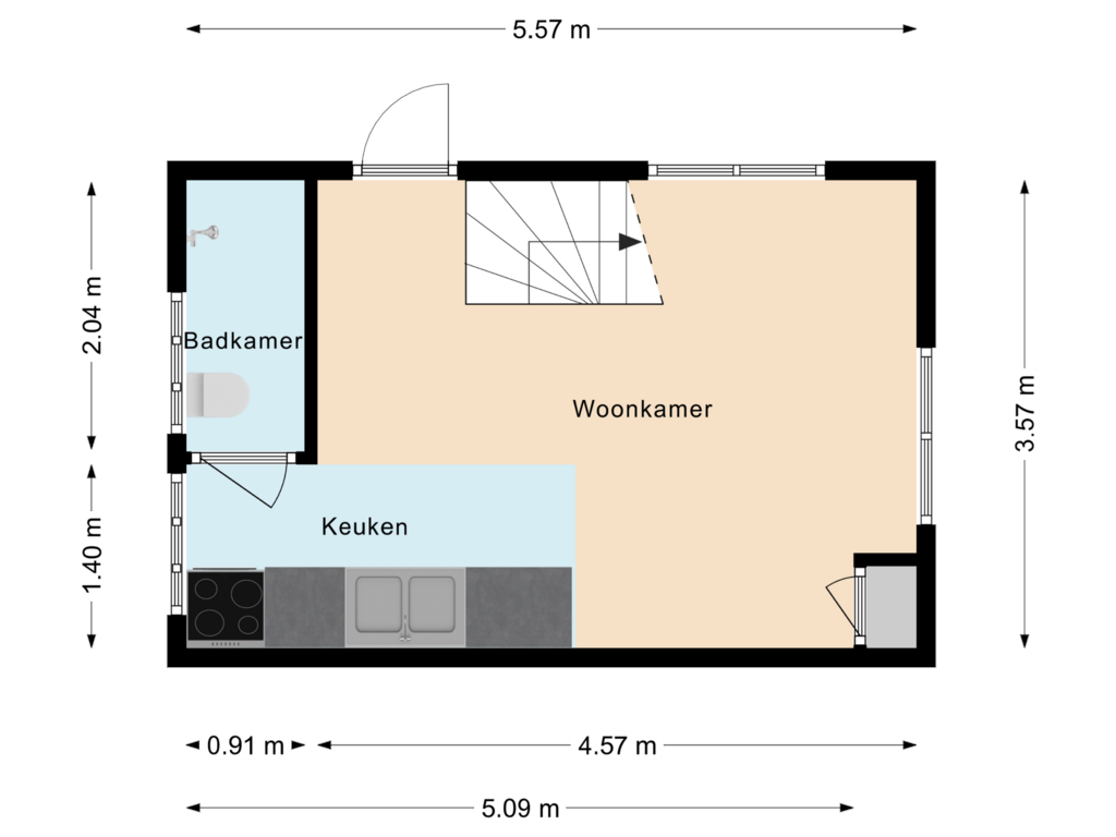 View floorplan of Bijgebouw of Studler van Surcklaan 17