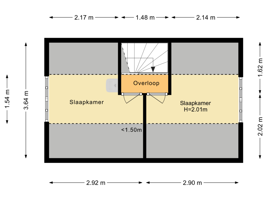 View floorplan of Bijgebouw Verdieping of Studler van Surcklaan 17