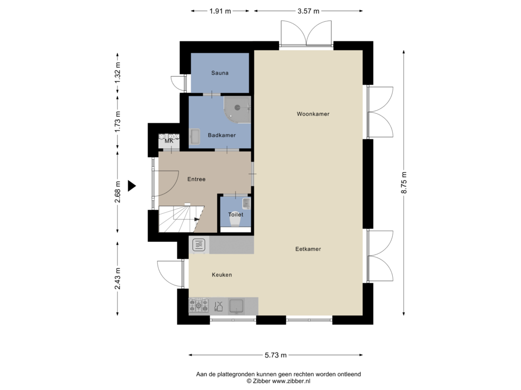 Bekijk plattegrond van Begane grond van Noorder Sandt 6-24