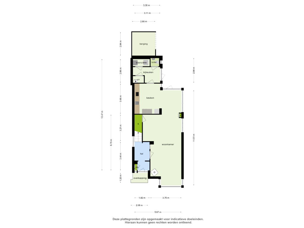 View floorplan of begane grond of Gemullehoekenweg 41