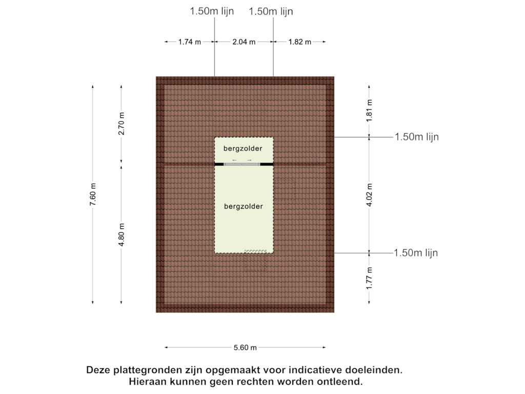 View floorplan of zolder of Gemullehoekenweg 41