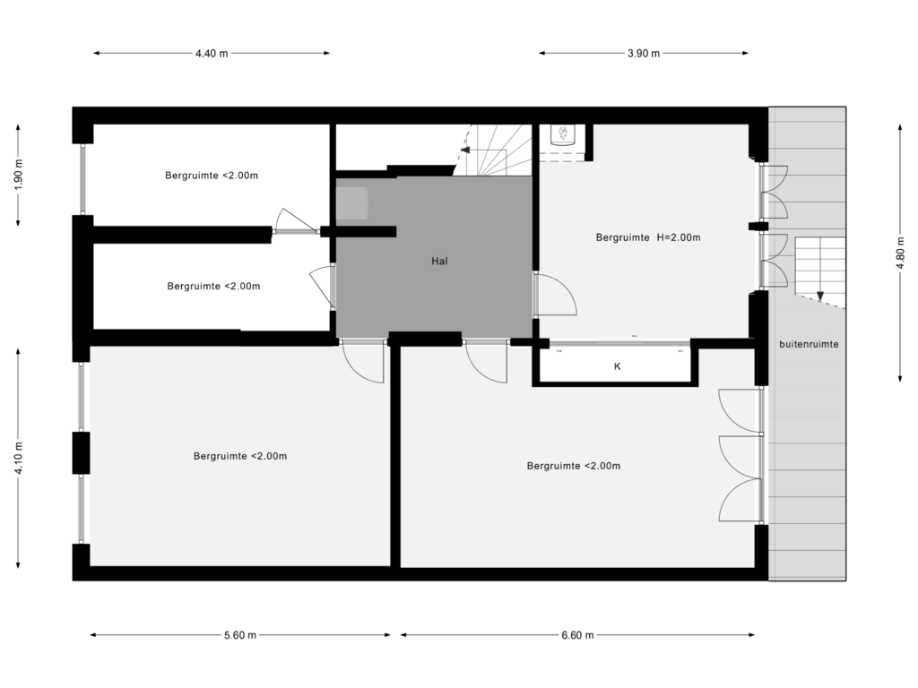 Bekijk plattegrond van Souterrain van Westerstraat 48