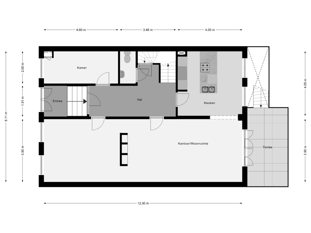 Bekijk plattegrond van Begane Grond van Westerstraat 48