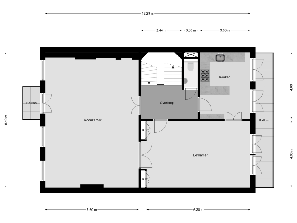 Bekijk plattegrond van 1e Verdieping van Westerstraat 48