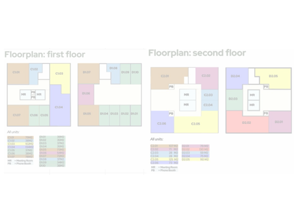 Plattegrond eerste en tweede verdieping