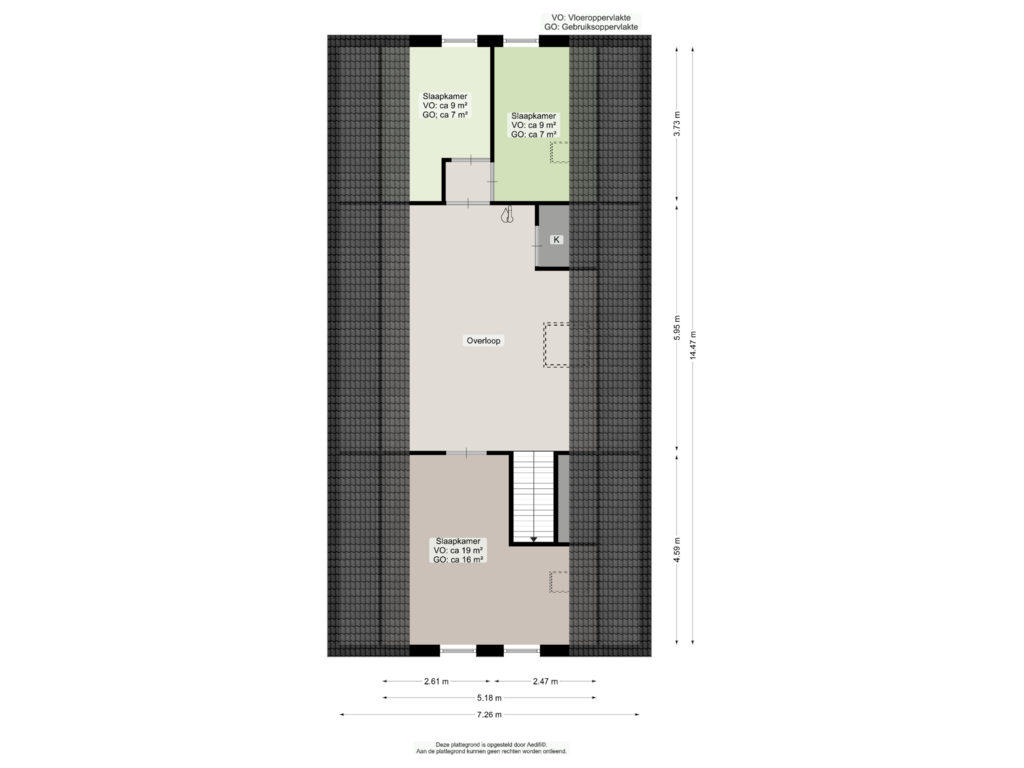 Bekijk plattegrond van Eerste verdieping van Burg. J.G. Legroweg 70