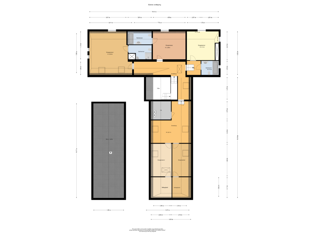 Bekijk plattegrond van Eerste verdieping van Wehmestraat 1