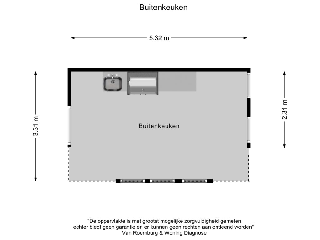 Bekijk plattegrond van Buitenkeuken van Wehmestraat 1