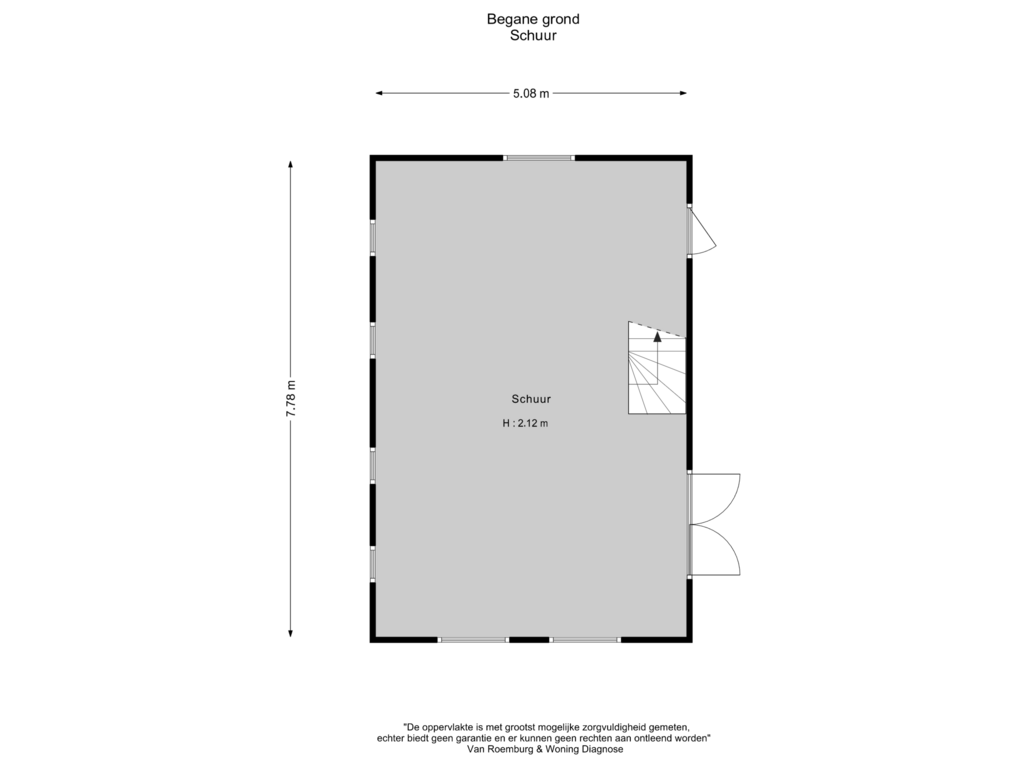 Bekijk plattegrond van Schuur BG van Wehmestraat 1