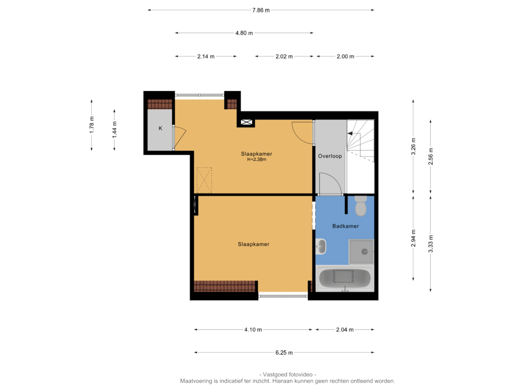 View floorplan of 2e verdieping of Regulierstraat 69