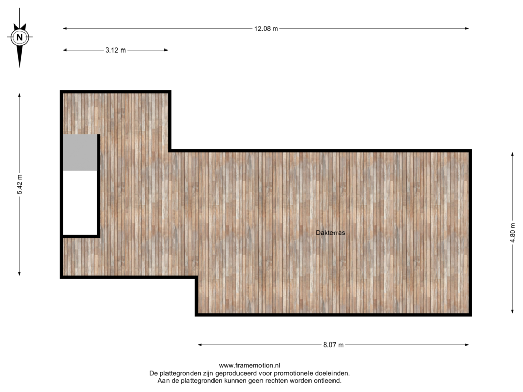 Bekijk plattegrond van Dakterras van Mathenesserlaan 202-B