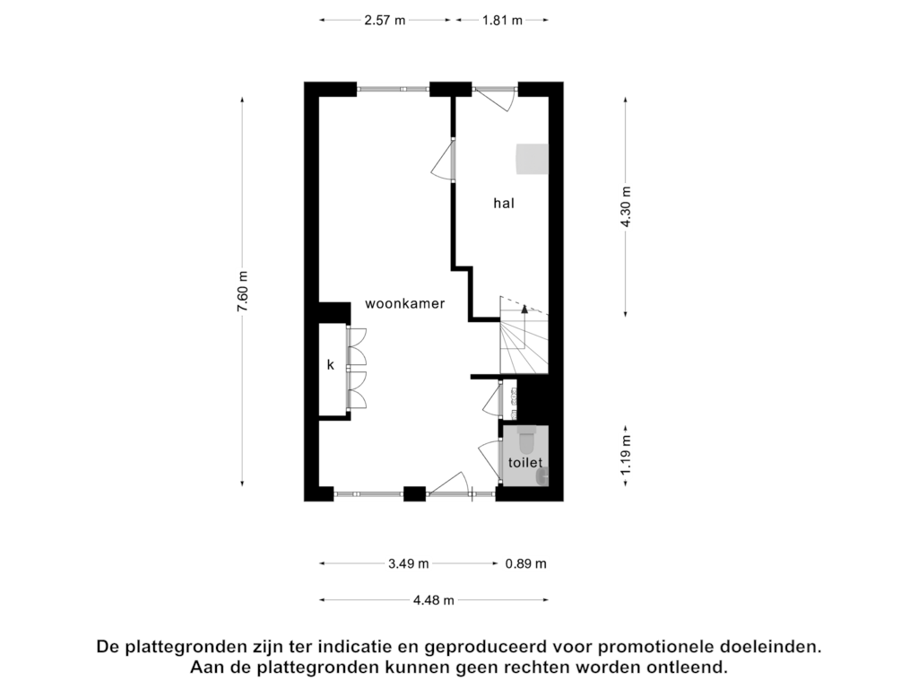 Bekijk plattegrond van Begane grond van Zwaanshals 232