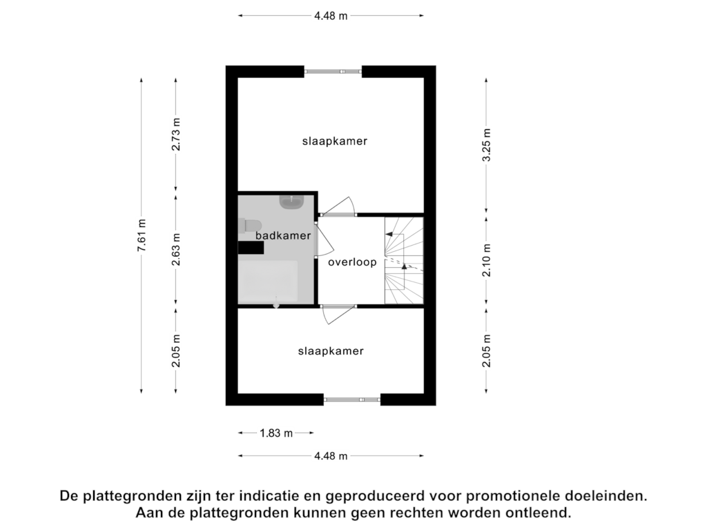 Bekijk plattegrond van 2e verdieping van Zwaanshals 232