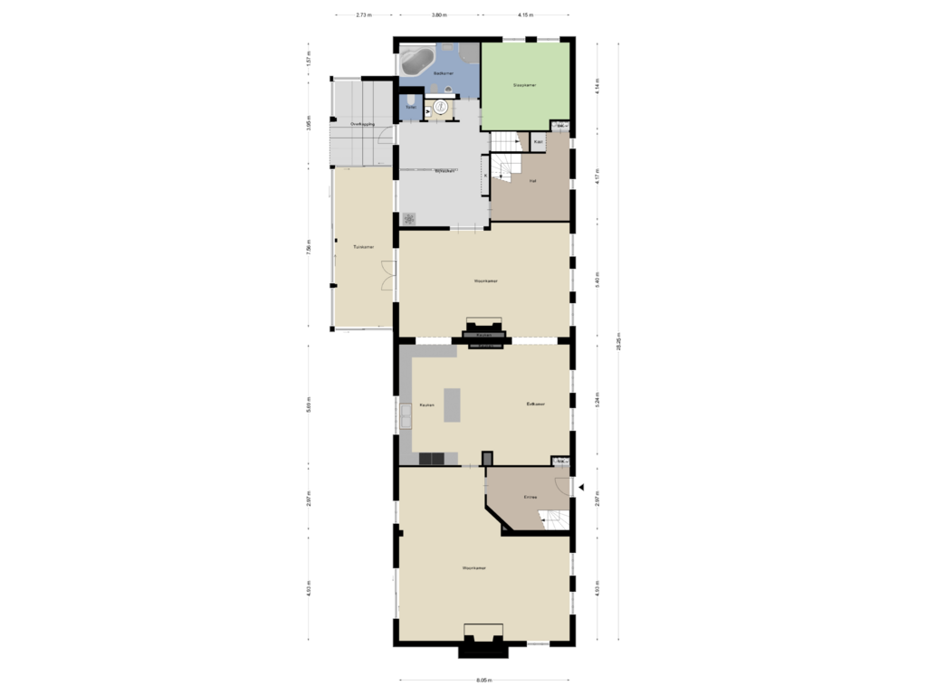 Bekijk plattegrond van Begane Grond van Langstraat 5