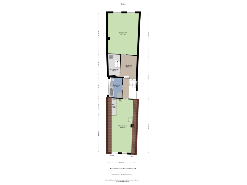 View floorplan of Tweede verdieping of Voorstraat 196