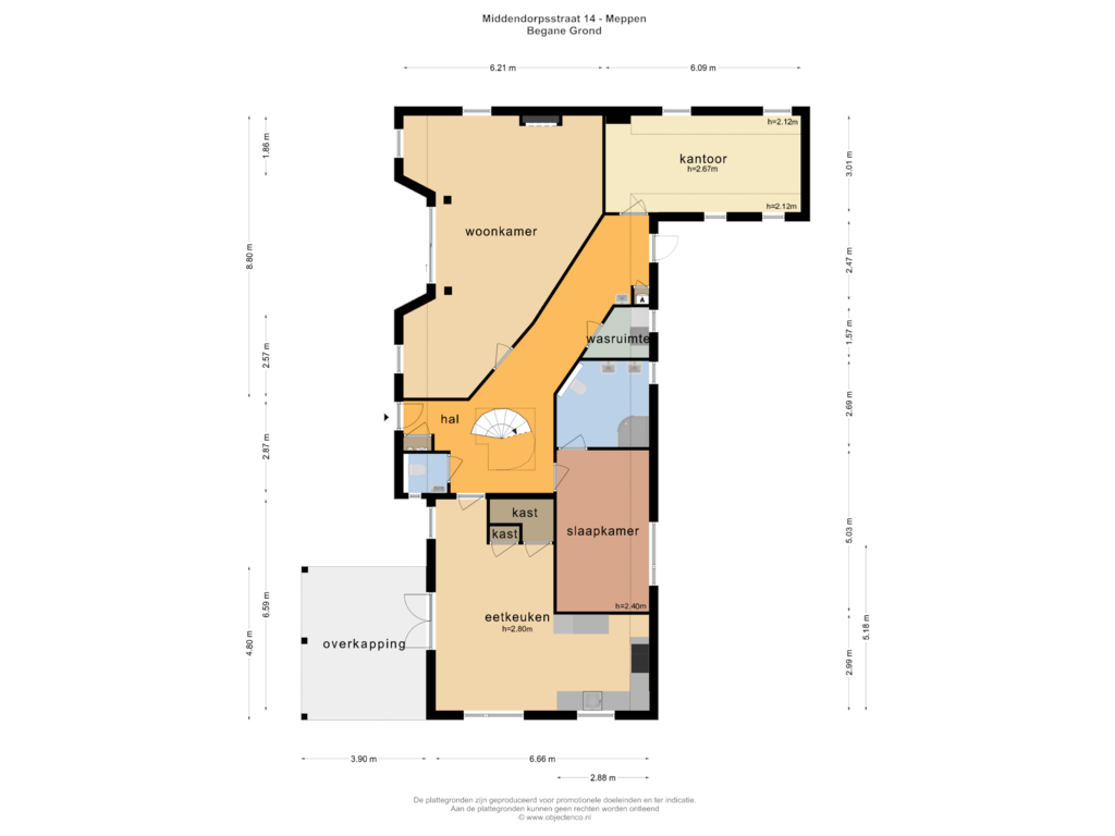 Bekijk plattegrond van BEGANE GROND van Middendorpsstraat 14